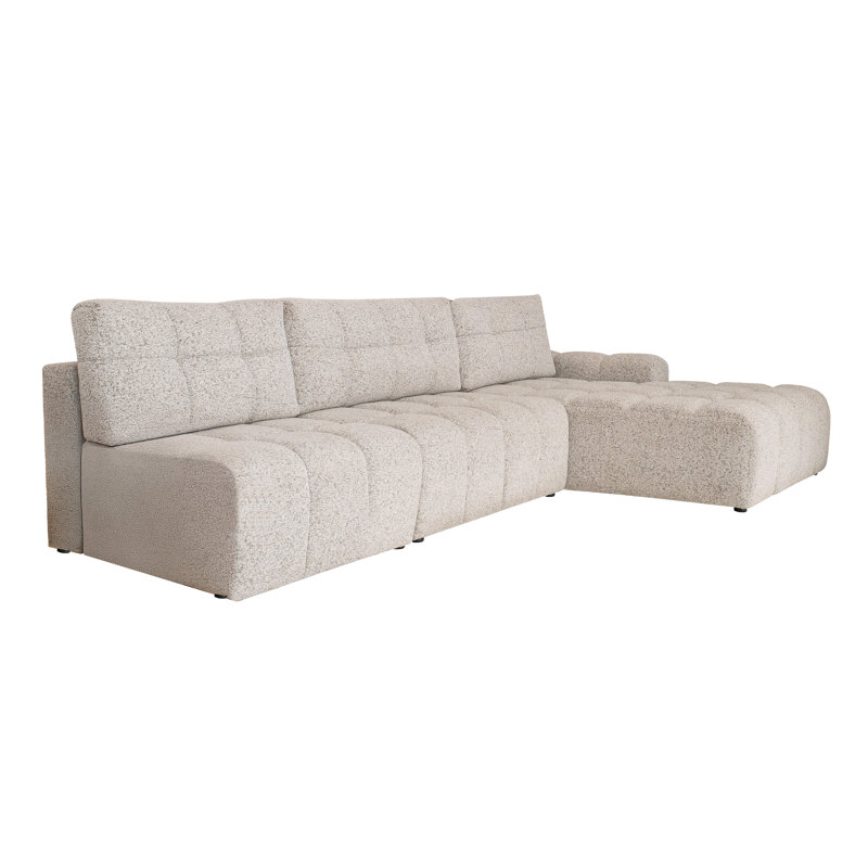5 Seater Sofa Bed, Right -sided, Light gray