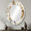 Parminder Gold and Silver Impressions of Bohemian Energy - miroir mural décoratif en plumes de Boho, grand miroir traditionnel, art imprimé en métal-1375672280-1375672281