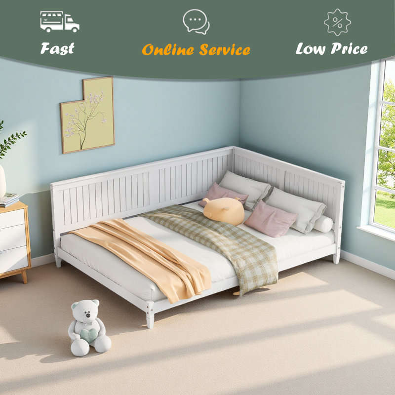 Wood Daybed/Sofa Bed, Full/Double, White