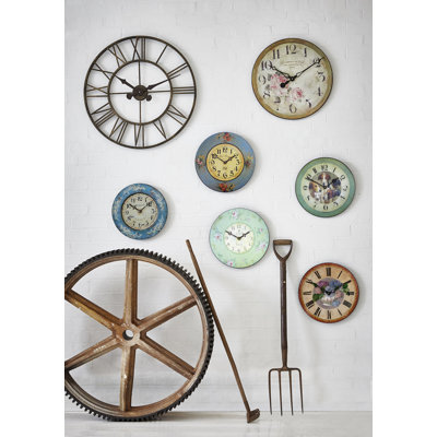 Pettie Hydrangea Motif Wall Clock - 36cm