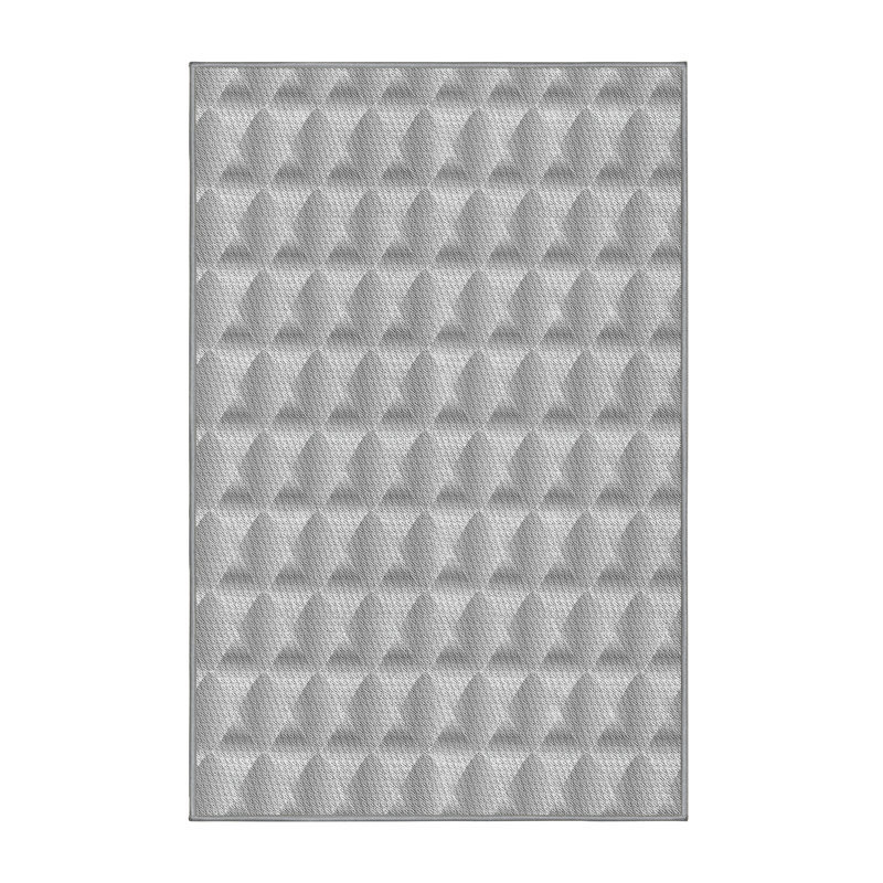 Tapis gris Power Loom, Rectangle 5 pi x 7 pi