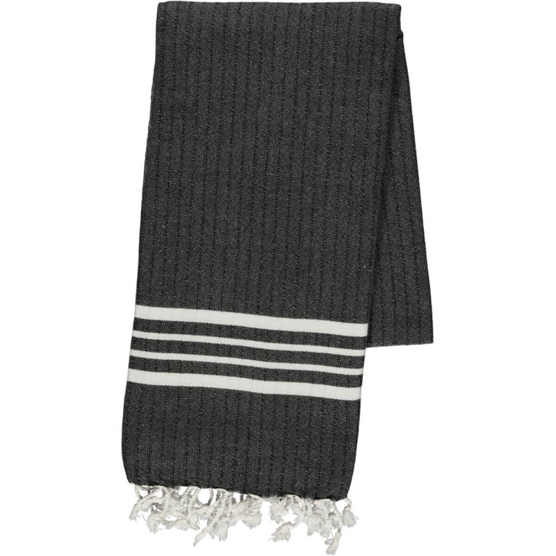Serviette de luxe turque, plage Peshtemal, Noir