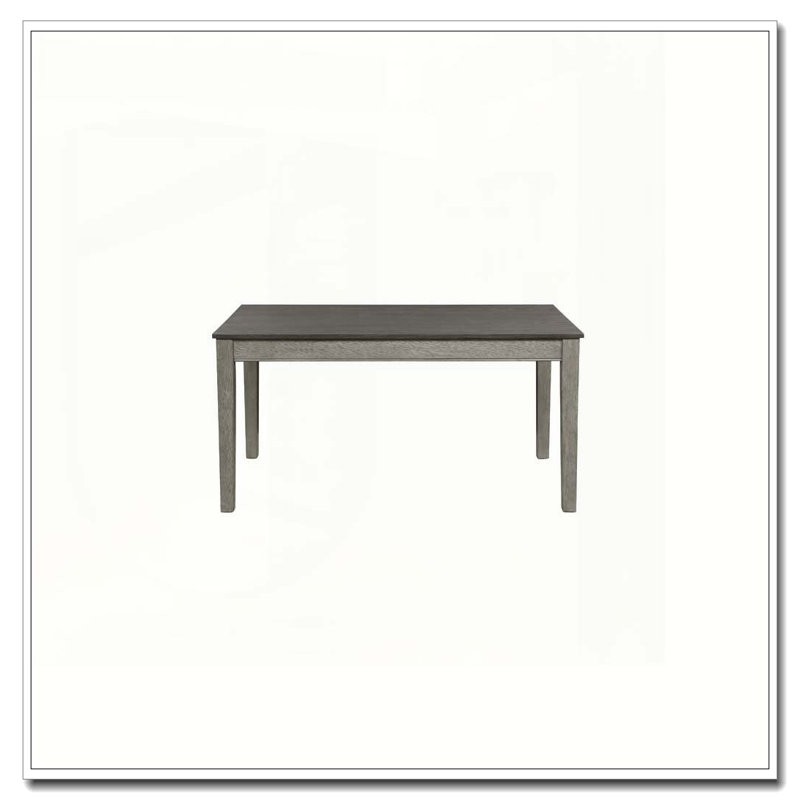 Table de salle à manger grise en métal brossé 1 pièce avec 2 tiroirs cachés