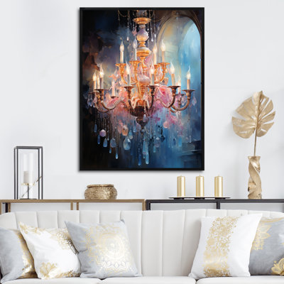 «Chandelier Glimmering Symphony Pointillism II», reproduction sur toile