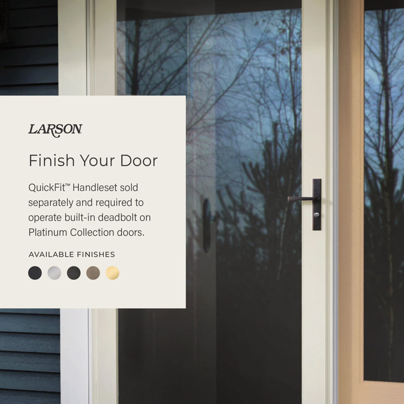 Brushed Nickel Straight Lever Handleset for Storm Doors