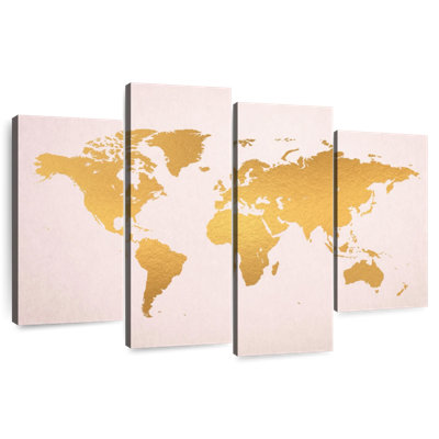 Aliaz Gold On Pink World Map