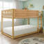 Lit superposé simple au-dessus de simple en bois massif, lit superposé au sol avec échelle pour chambre à coucher-1762944979
