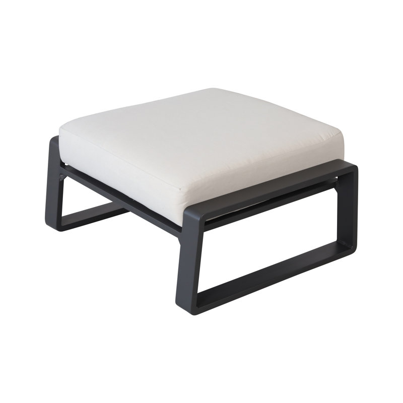 2 repose-pieds légers avec assise en aluminium et coussins beige - Structure