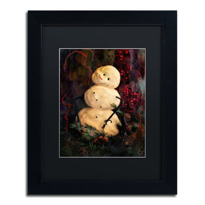 «Forest Snowman» par Kuehn, reproduction d'art sur toile encadrée