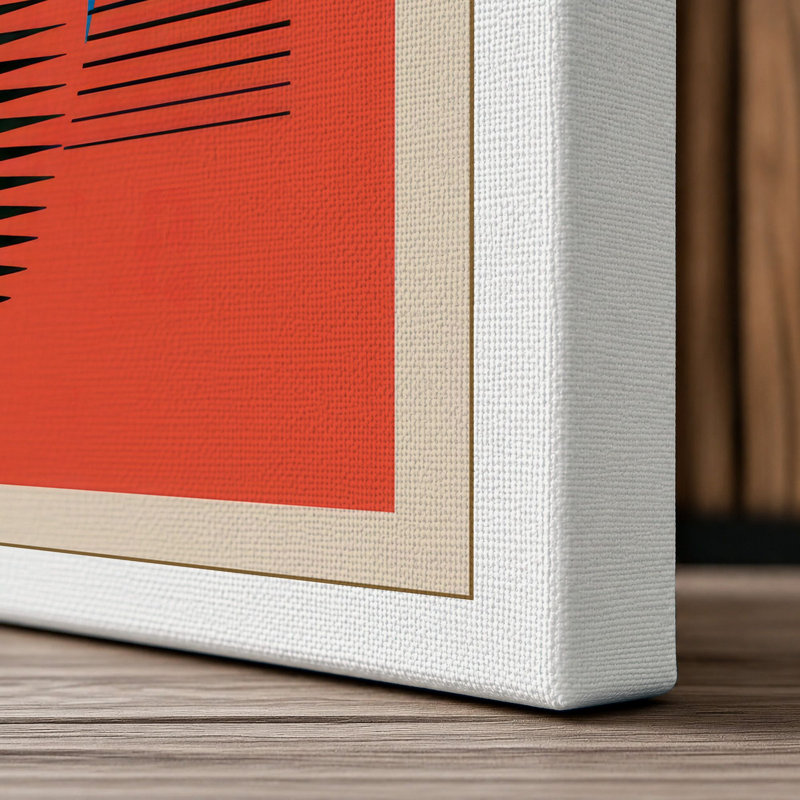 Linear Geometry Geometric - Wrapped Canvas, 24x16 - 61.0 x 40.6 cm, White Border