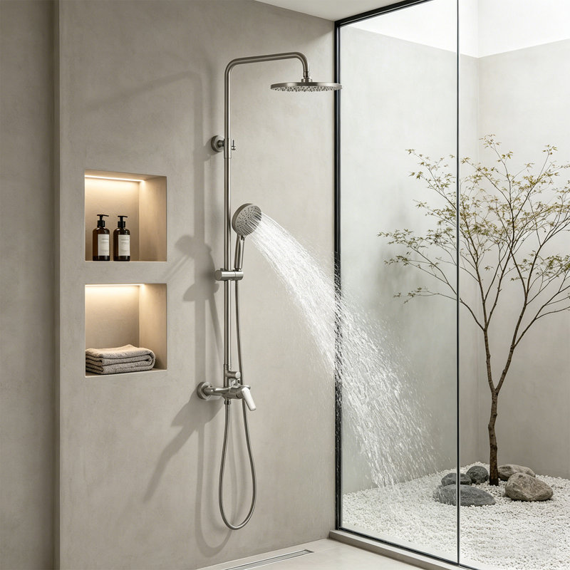 10" Rain Shower Head With Handheld Spray Combo, Brushed Nickel
