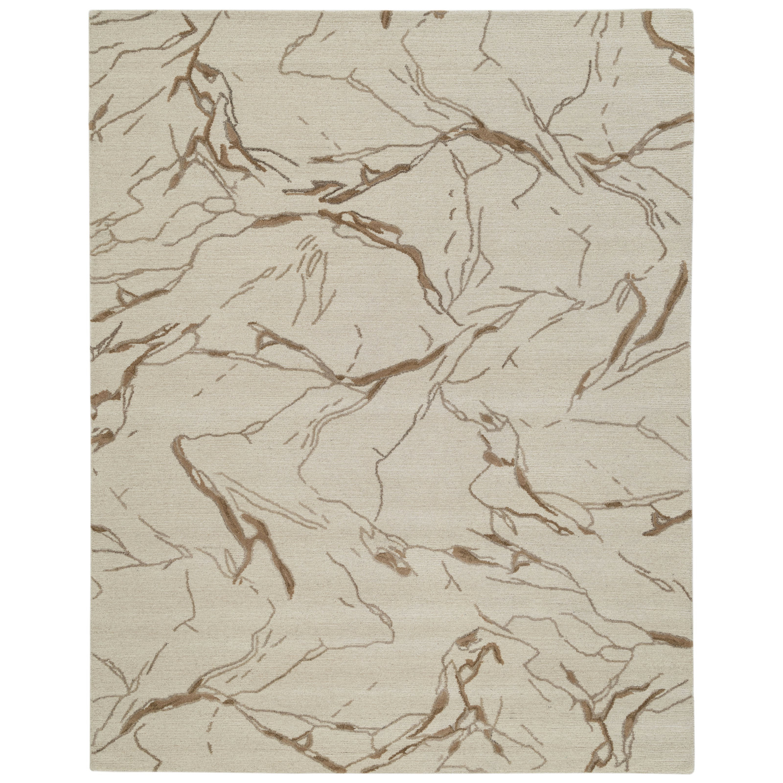 Ada Hand-Tufted Wool Abstract Area Rug, Rectangle 7'9" x 9'9", Ivory