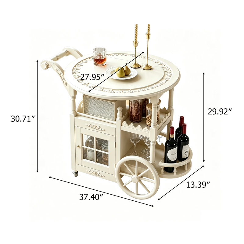 Solid Wood Bar Cart