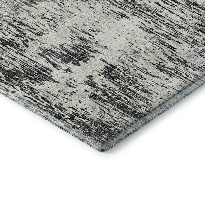 Premium Machine Washable Laxmeena AMF66 Gray Rug, Rectangle 5' x 7'6"