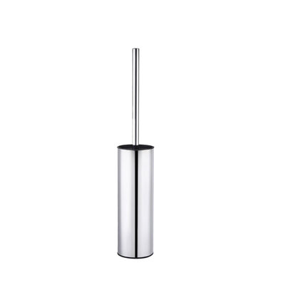 Freestanding 304 Stainless Steel Toilet Brush Set, Tall Round Rust Proof Modern Design, 17.7x3.2x3.2in Silver