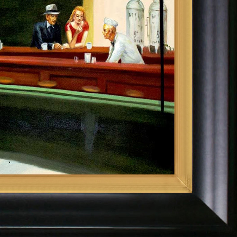 «Nighthawks» par Edward Hopper - reproduction d'art sur toile, H 29 po x l 33 po x L 2 po