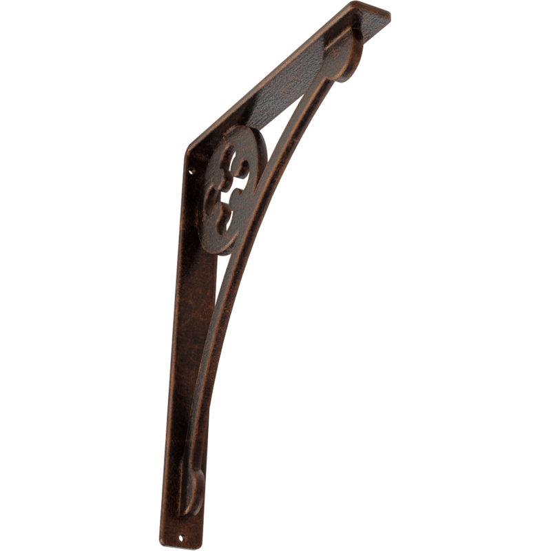 Support en fer forgé Crawley, Cuivre antique, H 12 po x l 1,5 po x P 10 po