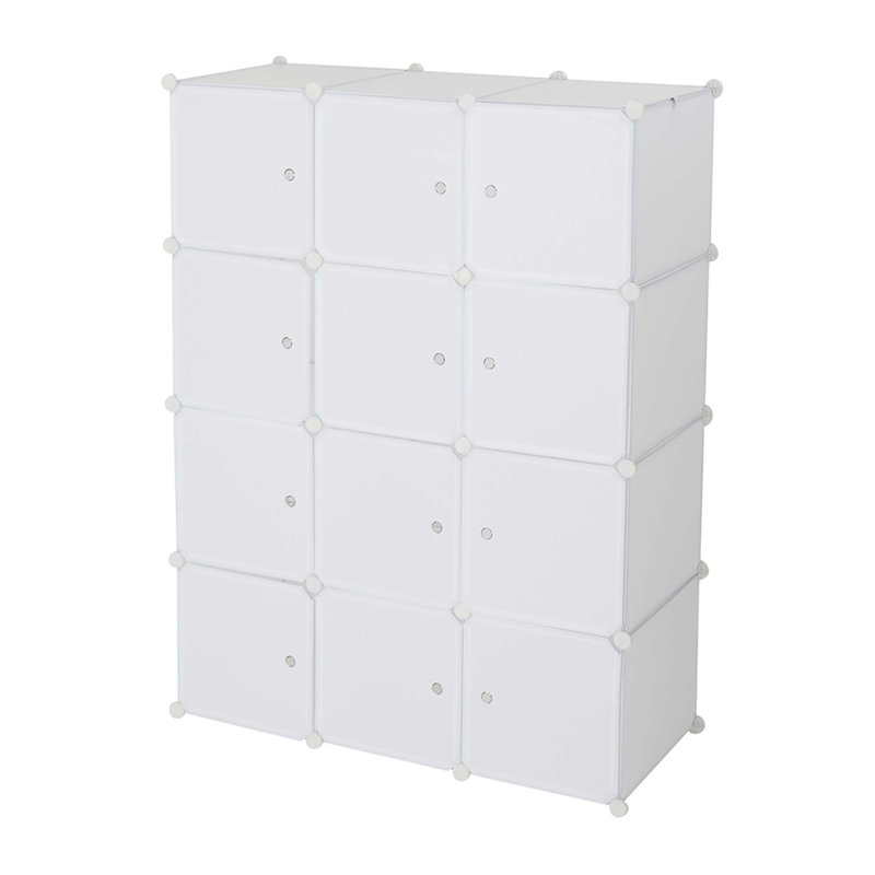 Armoire de rangement 12 cubes cubes en plastique empilable