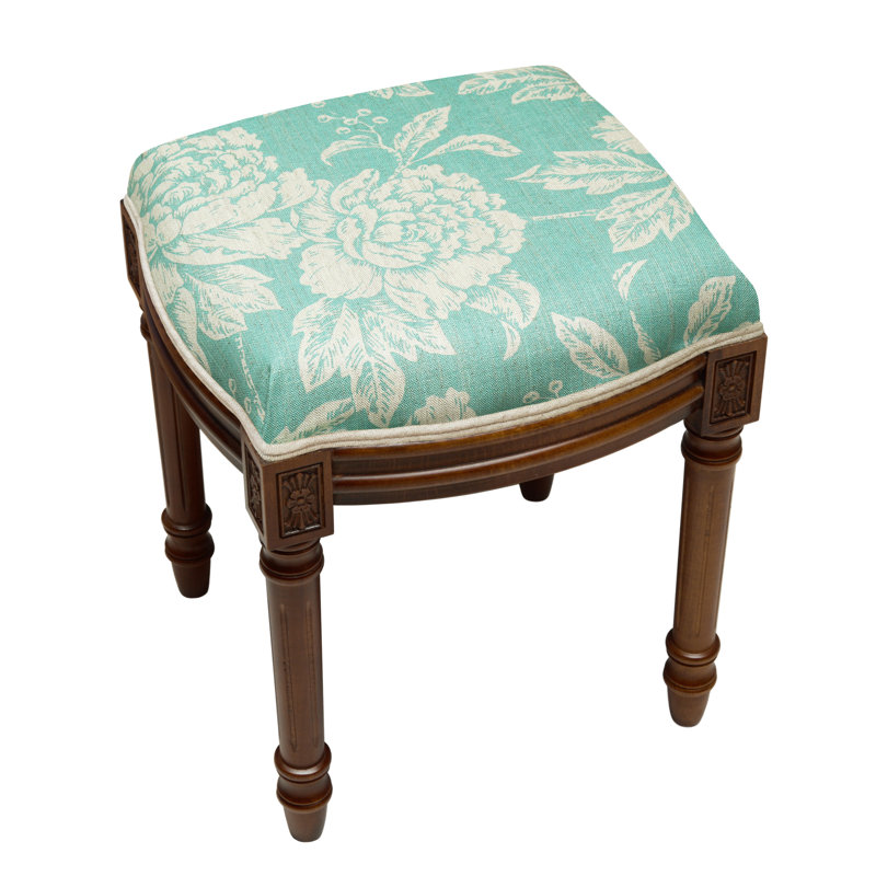 Tabouret de coiffeuse Camic, Noyer, Aqua