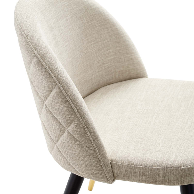 Cordial Performance Velvet Dining Chairs - Set of 2, Beige Polyester