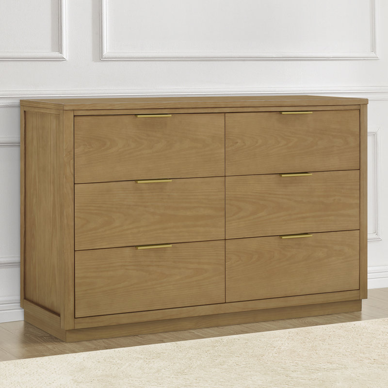 Delta Children Forever 6 Drawer Dresser - Naturals Collection, Brown/Gold
