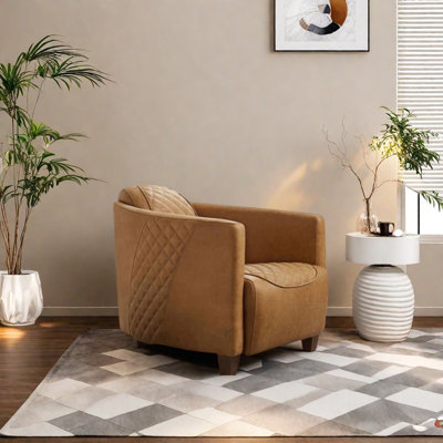 Breathable Faux Leather Chair with Solid Wood Fram