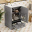 Meuble-lavabo de style moderne de 20 po avec poignée en alliage d'aluminium, charnières à fermeture douce et support de rangement pour porte-1261071285