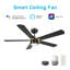 Ventilateur de plafond intelligent 52 po avec télécommande Tarrasa, ensemble d'éclairage inclus, fonctionne avec l'assistant Google et Amazon Alexa, raccourci Siri.-276478826-276478825
