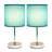 Amandev Simple Designs Mini Basic Table Lamp with Drum Fabric Shade-16393462