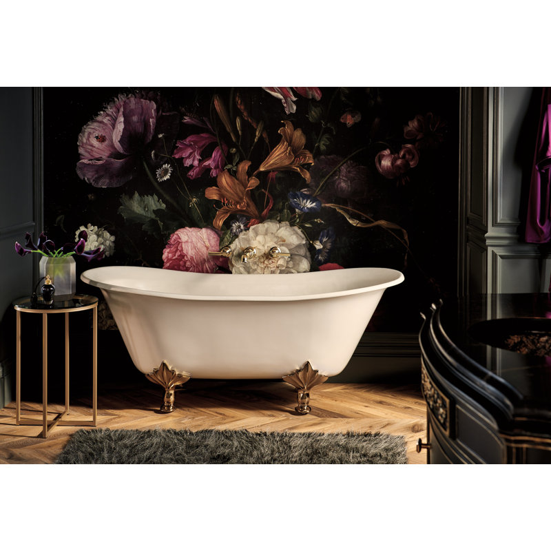 Invari Two-Handle Wall Mount Tub Filler, Polished Chrome, Cross