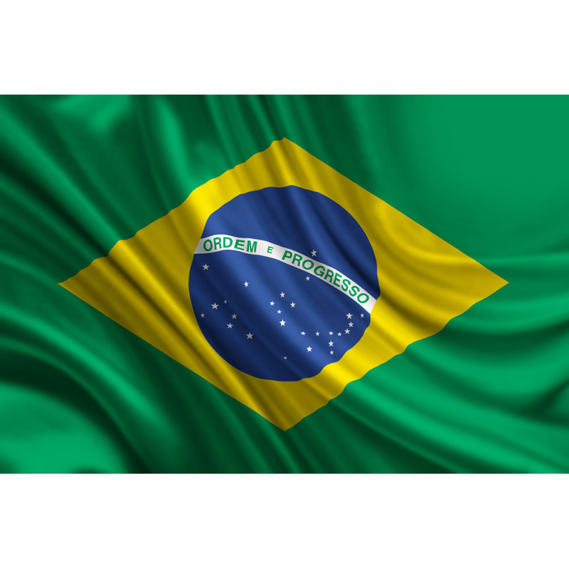 Brazilian Flag - Wrapped Canvas Print, 30cm H x 46cm W x 3.8cm D