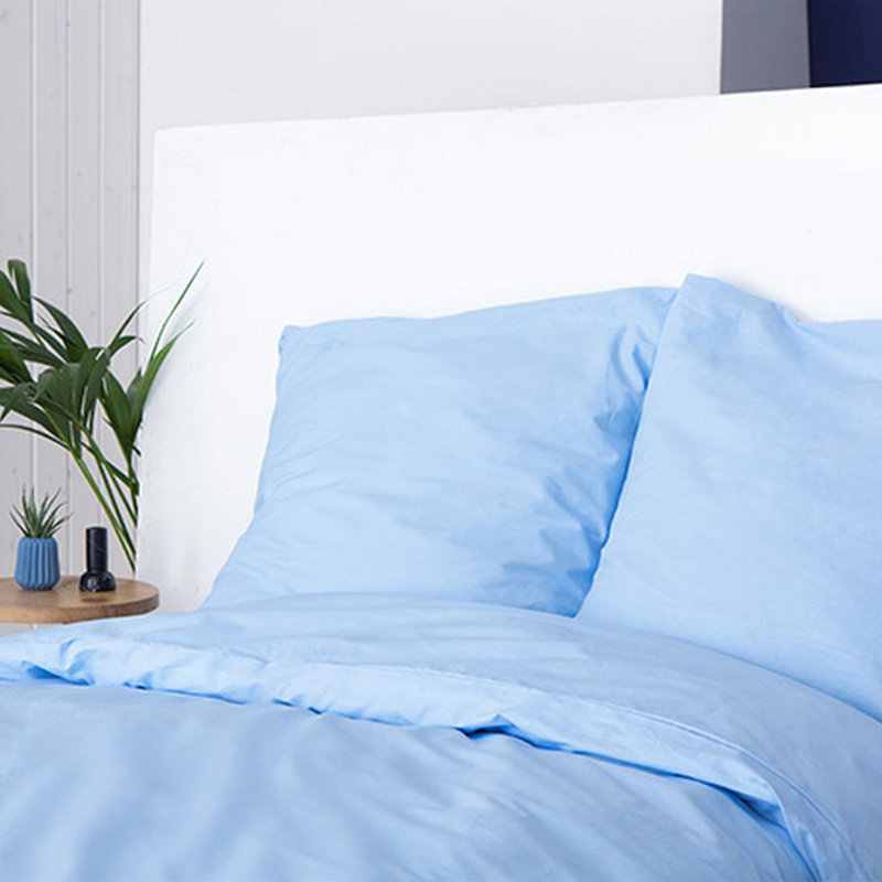 Ensemble de housse de couette élégante Elegant Turquoise Ranforce, 79 x 79 | 100% coton, contexture de 142 fils, lavable à la machine | Comprend 2 taies d'oreiller (19,7 x 31,5) avec fermeture à enveloppe et fermeture à boutons | Literie douce et durable