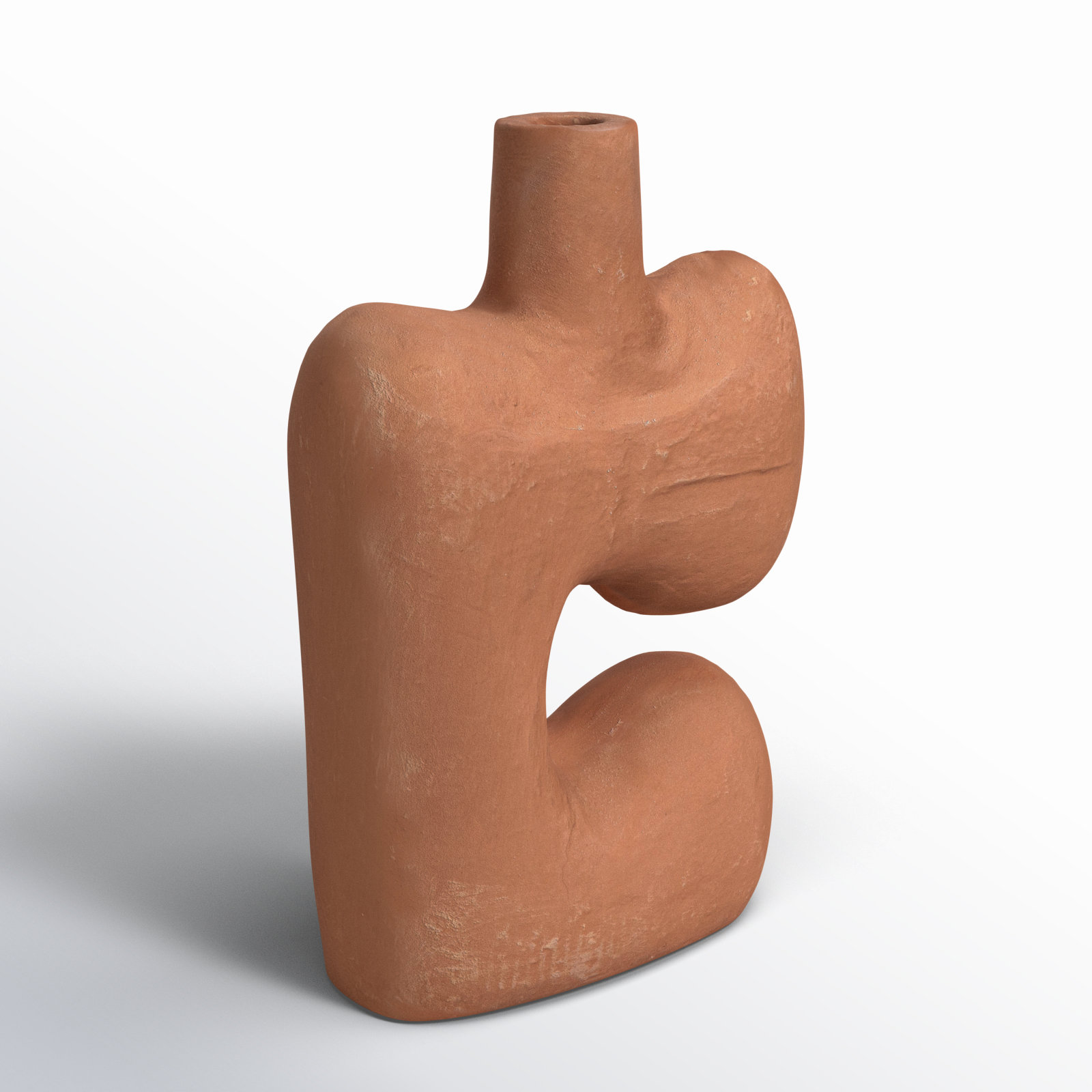 Amador 14'' Paper Mache Table Vase, Terracotta