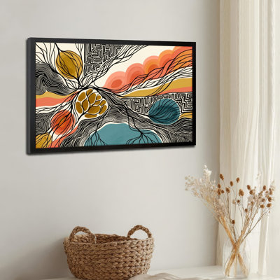 Art mural sur toile noir encadré pour le salon, la chambre à coucher, le bureau ou le vestibule - décoration murale décorative avec art abstrait