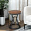 Abraham 12.59" W Rustic Tensegrity Round End Table