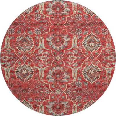 Premium Machine Washable Alliah AMF95 Red Rug