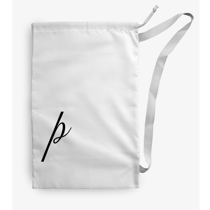 Sac à linge Monogram, Petit (H 29 po x l 18 po), Blanc / noir