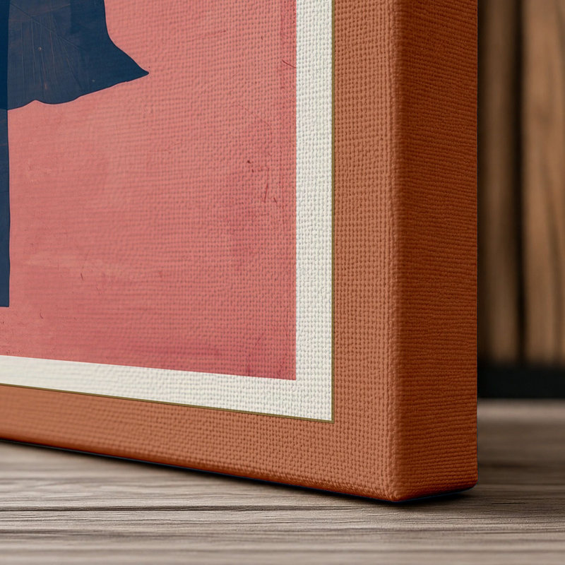 Study in Rose Botanical - Wrapped Canvas, 18x12 - 45.7 x 30.5 cm, Terracotta Border