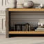 Rustic Console Table with Dovetail Craft, Distressed Metal Look, Wood Veneer Accent