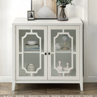 Console blanche avec 2 portes