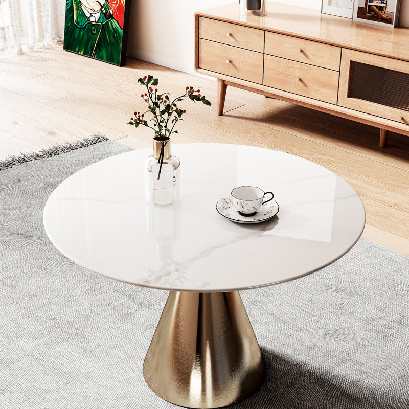 36"Inch Round Tempered Glass Table Top, White, 0.31" H x 36" L x 36" W