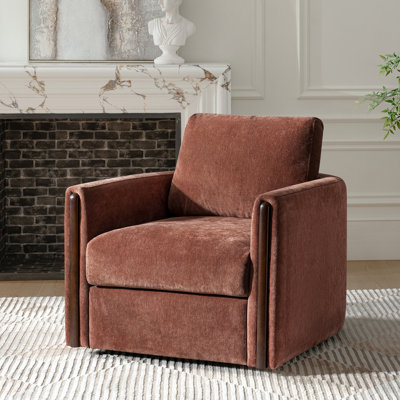 Fauteuil demi-tonneau pivotant en bois massif 31,25 W Nicha