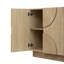 Grande armoire de rangement à 4 portes, armoire en bois avec poignées semi-circulaires et tablettes réglables pour la salle à manger, la cuisine et le salon-128964552