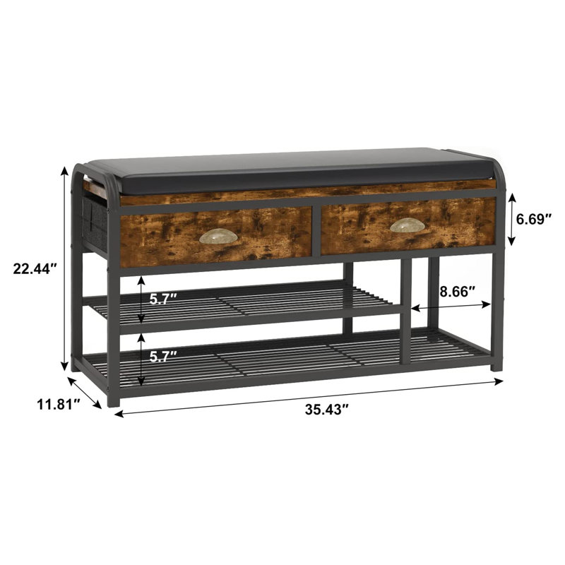 Banc de rangement en similicuir Beppina