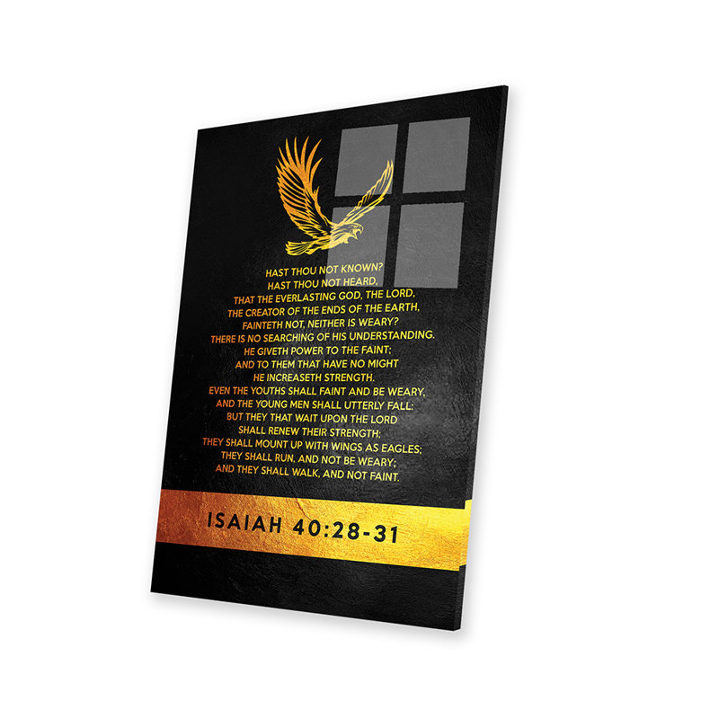 Esaïe 40: 28-31, verset biblique sur verre acrylique