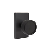 Emtek Select Privacy Knobset w/ Modern Rectangle Rosette, Conical Stem & Knurled Knob