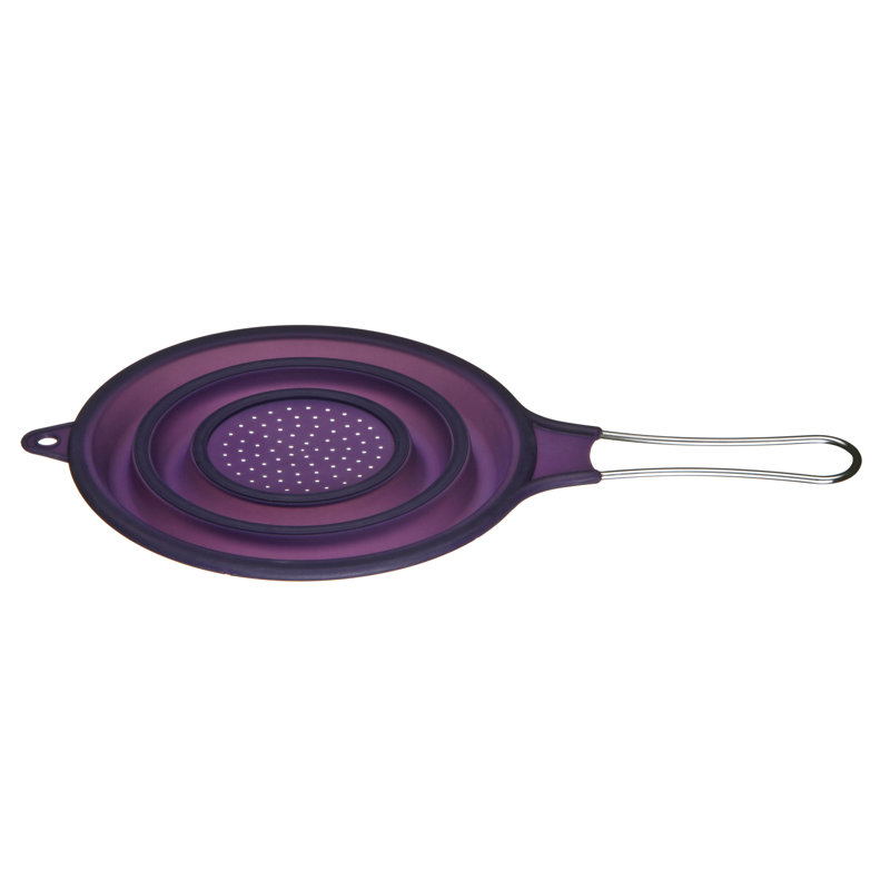 Symple Stuff Silicone Food Strainer, Purple