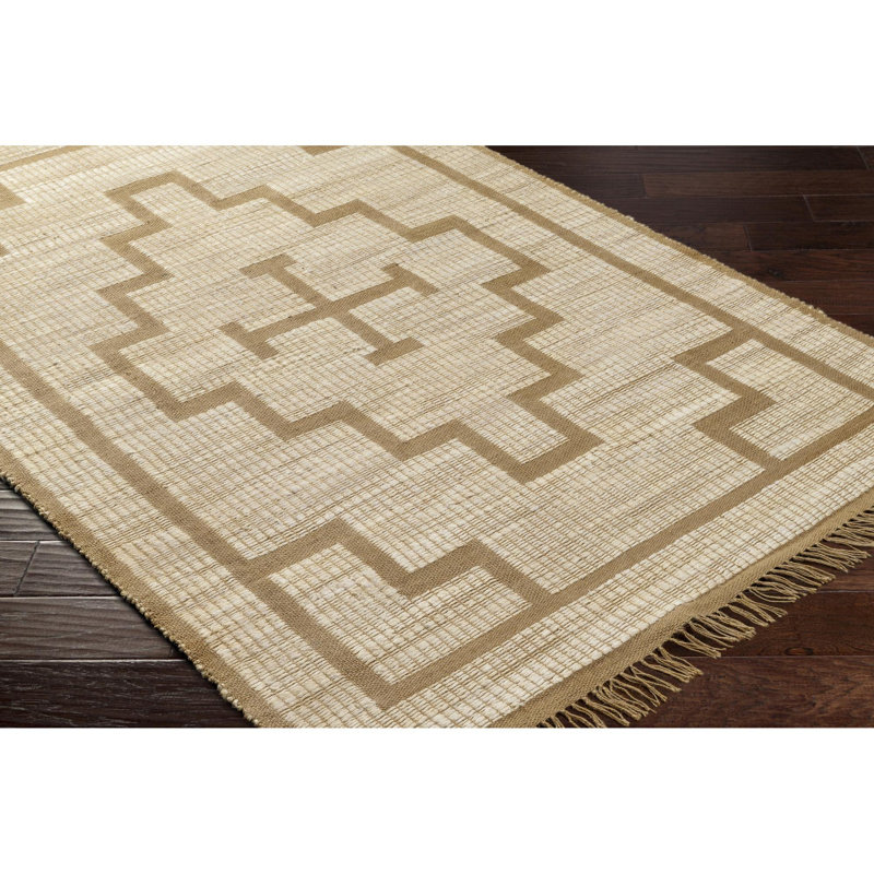 Envoy Moroccan Handmade Flatweave Jute/Sisal Area Rug in Khaki/Camel, Rectangle 8' x 10'