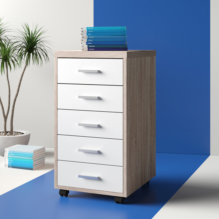 Cowell 15.75'' Wide 5 -Drawer Mobile File Cabinet