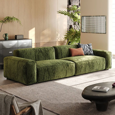 Green Chenille Modular Modern sofa